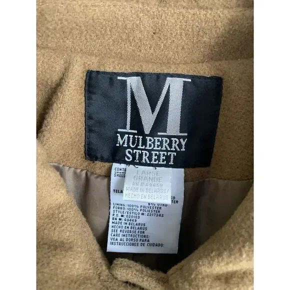 Mulberry Street LARGE Women's Single Breasted Wool Blend‎ Coat Jacket Pockets - Picture 7 of 9